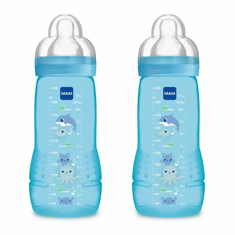 Mam Baby Baby Easy Active Biberão Azul Brilhante, 2X330Ml