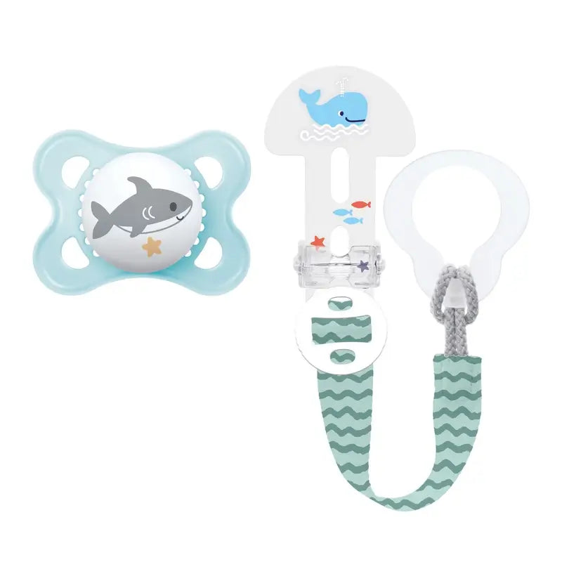 Mam Baby Clip It Clip com Clip de Silicone com Chupeta Azul 2-6M