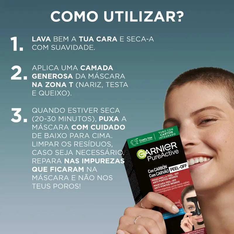 Garnier Skin Active Peel Off Anti Blackhead Mask Desobstrui os poros e remove as impurezas