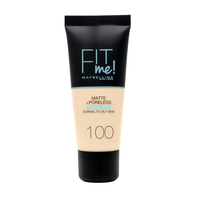 Maybelline New York Fit Me Matte & Refine Foundation Foundation Shade 100 Warm Ivory Corresponde ao Seu Tom de Pele e Textura Muito Ligeira - 30Ml