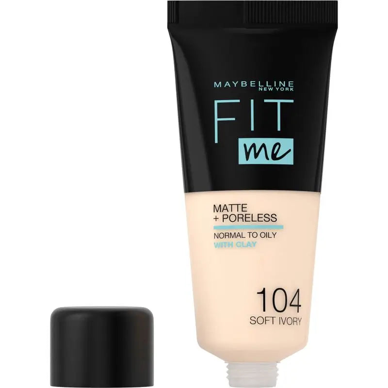 Maybelline New York Fit Me Matte and Refine Foundation Foundation Shade 104 Soft Ivory Calca Your Tone and Texture Very Light Skin - 30Ml