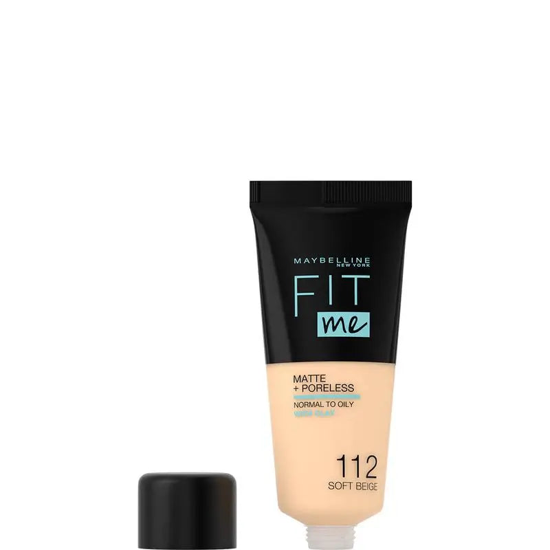 Maybelline New York Fit Me Matte & Refine Foundation Foundation Shade 112 Soft Beige Calca A Tu Tono Y Textura Pieles Claras - 30Ml