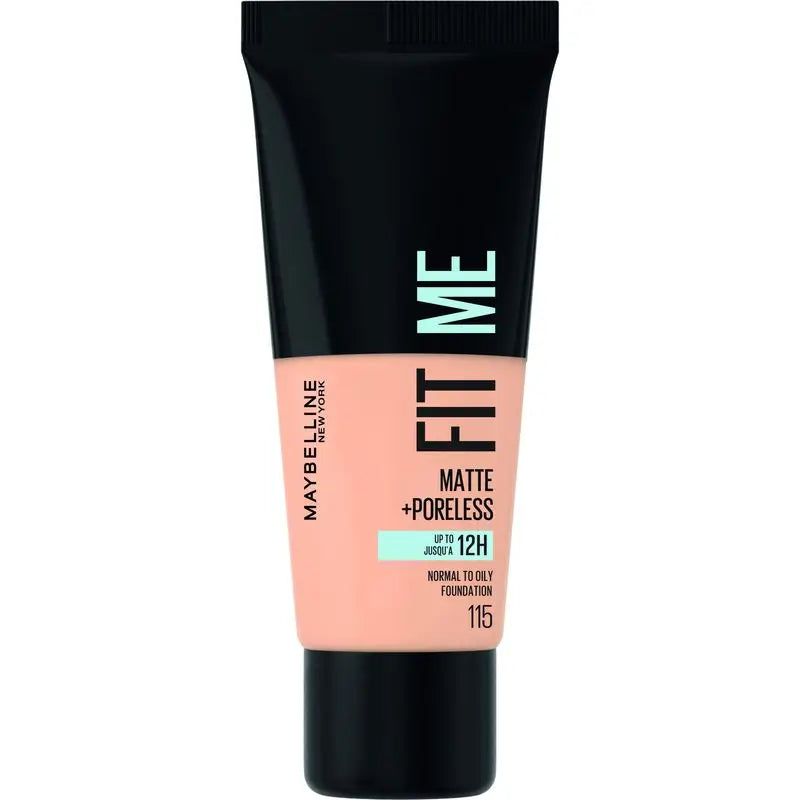 A tonalidade 115 da Maybelline New York Fit Me Matte and RefinePores Foundation corresponde ao seu tom e textura de pele clara, 30M