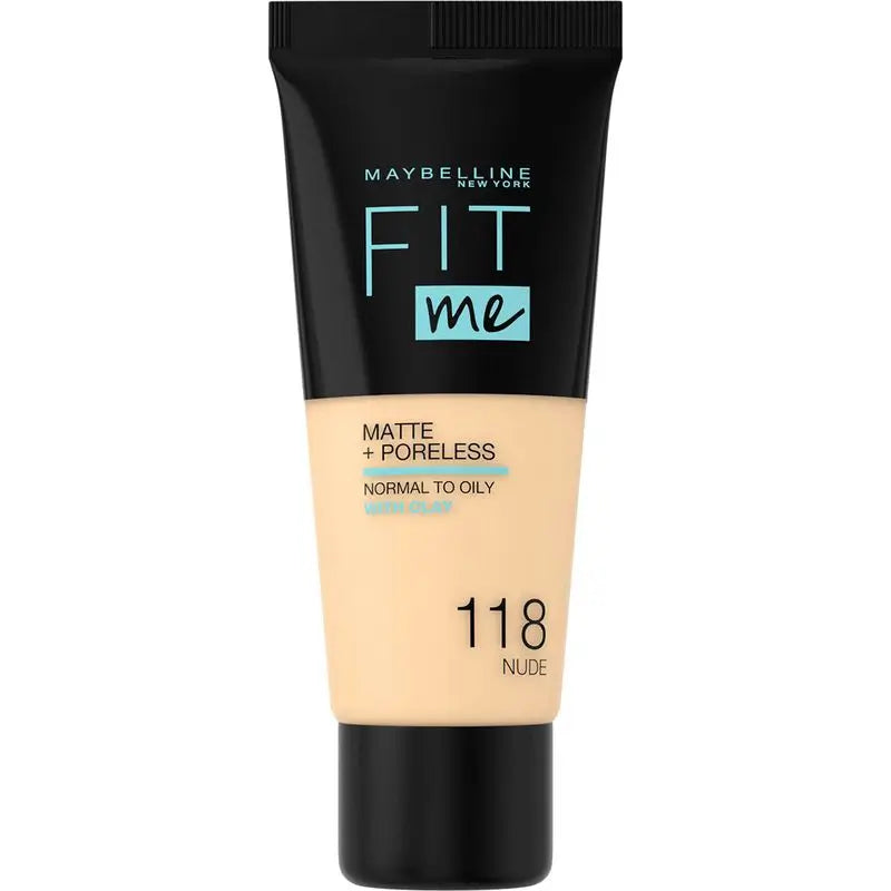 Maybelline New York Fit Me Matte & Refine Foundation Shade 118 Nude Matches Your Skin Tone & Texture - 30Ml