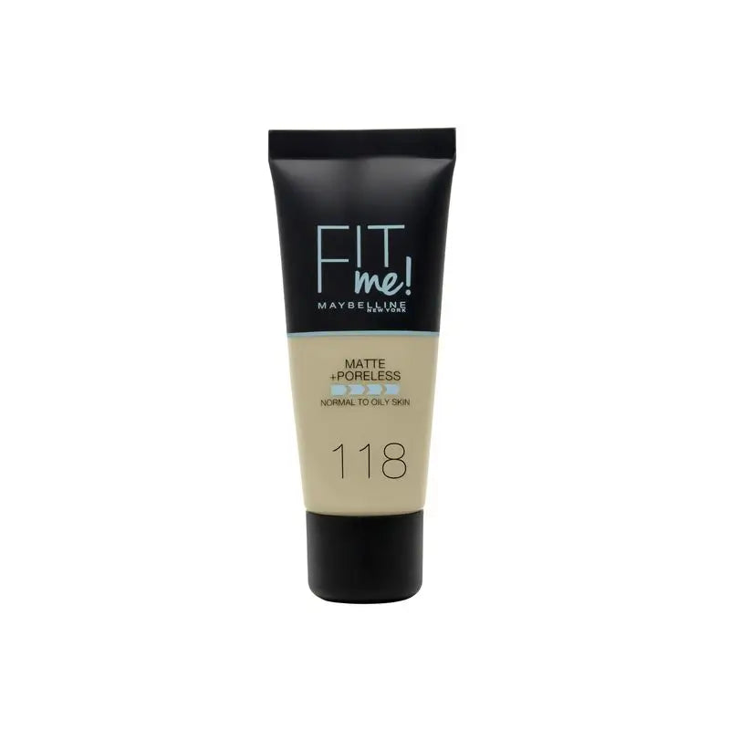 Maybelline New York Fit Me Matte & Refine Foundation Shade 118 Nude Matches Your Skin Tone & Texture - 30Ml