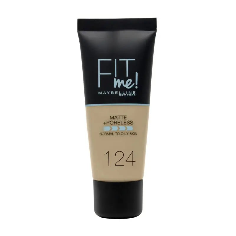 Maybelline New York Fit Me Matte & Refine Foundation Foundation Shade 124 Soft Sand Matches Your Skin Tone & Texture Medium Light - 30Ml