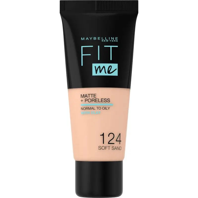 Maybelline New York Fit Me Matte & Refine Foundation Foundation Shade 124 Soft Sand Matches Your Skin Tone & Texture Medium Light - 30Ml