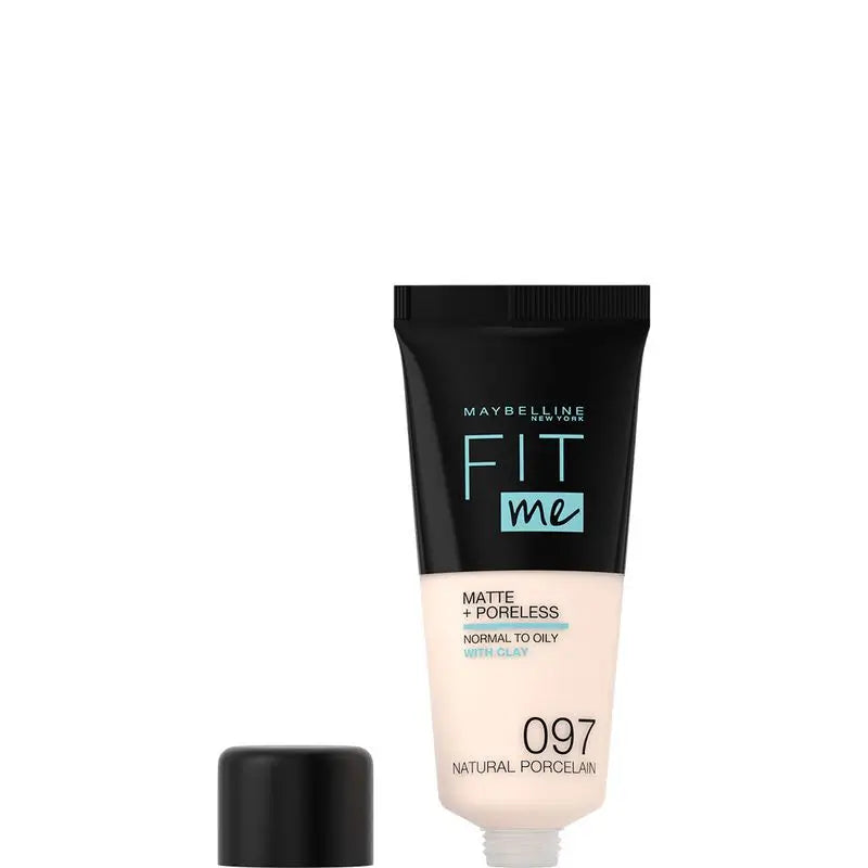 Maybelline New York Fit Me Matte & Refine Foundation Shade 97 Natural Porcelain, Textura Muito Ligeira - 30Ml