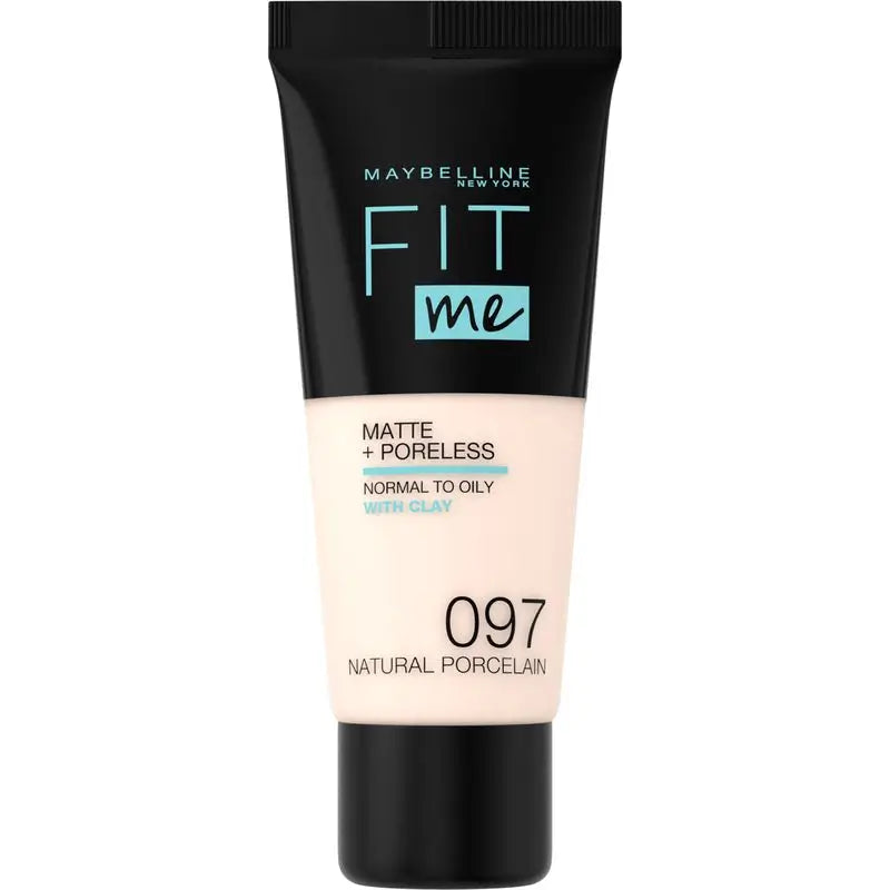 Maybelline New York Fit Me Matte & Refine Foundation Shade 97 Natural Porcelain, Textura Muito Ligeira - 30Ml