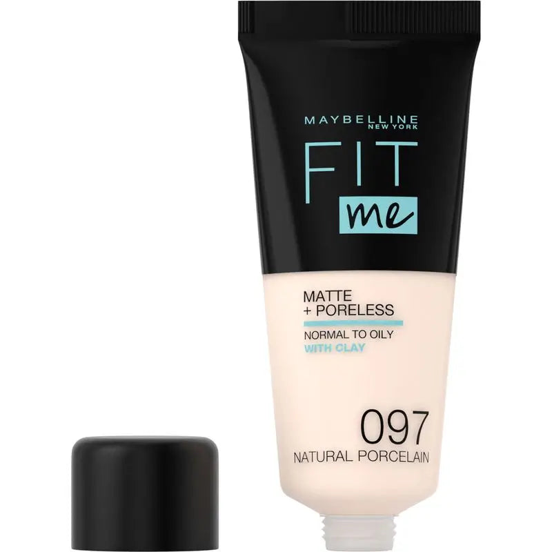 Maybelline New York Fit Me Matte & Refine Foundation Shade 97 Natural Porcelain, Textura Muito Ligeira - 30Ml