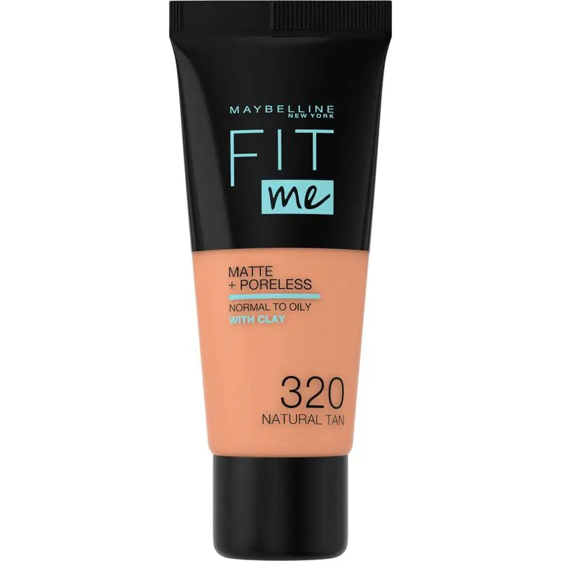 Maybelline New York Fit Me Matte And Refine Pores Shade 320 Natural Tan Makeup Foundation Matches Your Tone And Texture Dark Skin - 30Ml