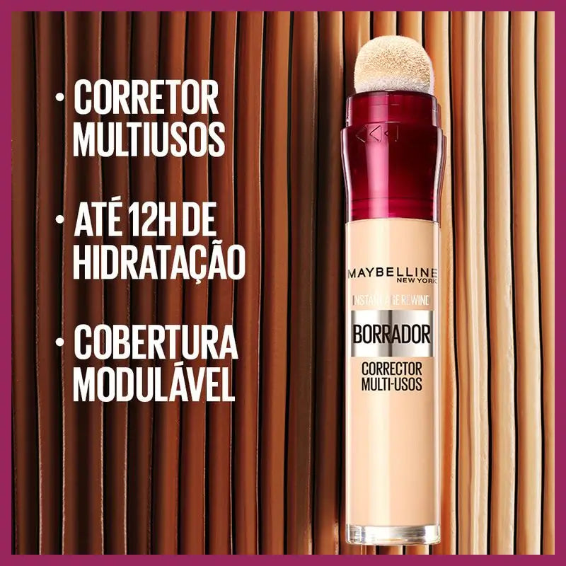 Maybelline New York Corretor Hidratante Multiusos Eraser, Sombra 00 Ivory