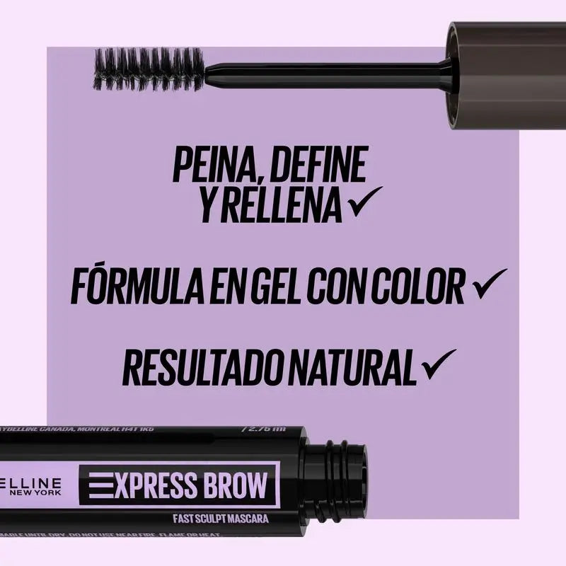 Maybelline New York Brow Fast Sculpt Mascara, Sombra 02 Castanho Suave