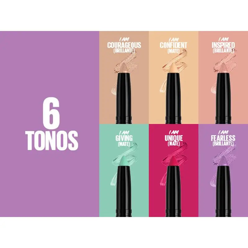 Maybelline New York Color Tattoo Stix, Sombra de olhos + Delineador em formato de stick, Sombra I Am Confident.