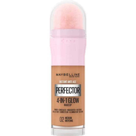 Maybelline New York Instant Perfector Glow 4 em 1, O Brilho que se Usa como se Quer, Tom 02 Médio Profundo