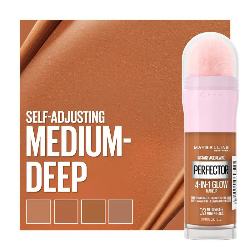 Maybelline New York Instant Perfector Glow 4 em 1, O Brilho que se Usa como se Quer, Tom 03 Médio Profundo