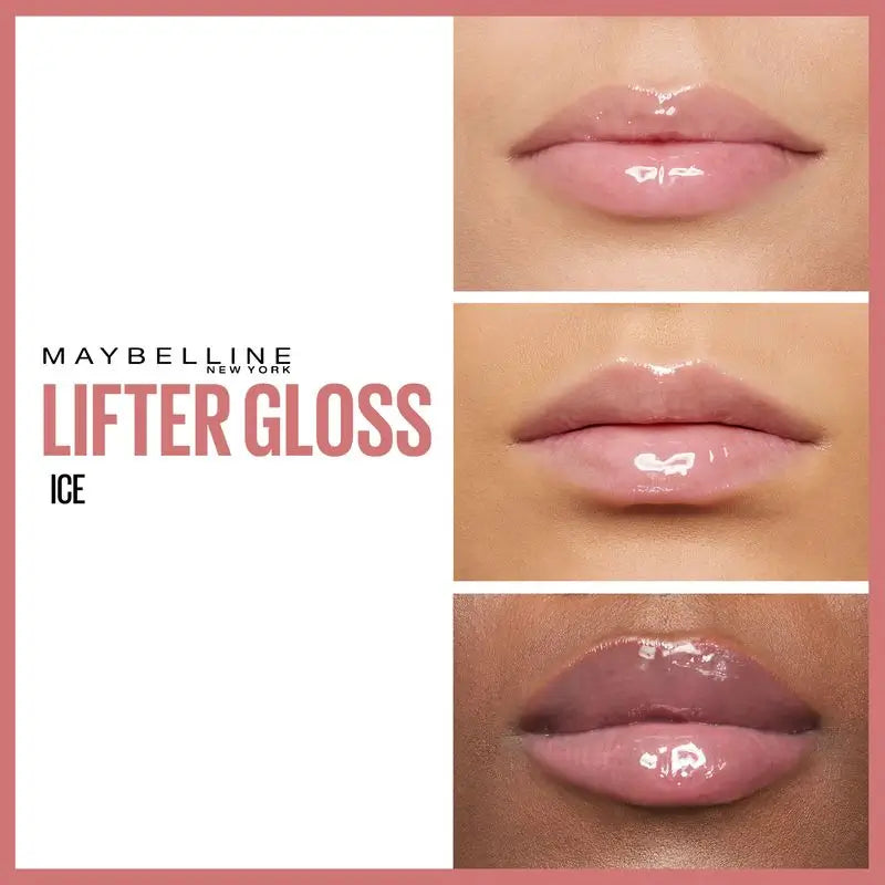 Maybelline New York Lifter Gloss Brilho Labial Sombra 02 Ice. Hidratação intensa e lábios preenchidos.