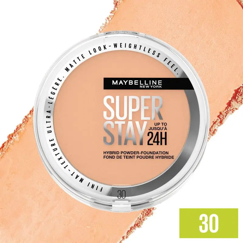 Maybelline New York Superstay Hybrid 24H Powder Foundation, Super Cobertura, Super Leve, Até 24 horas, Tonalidade 03