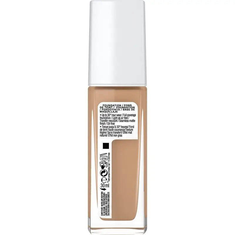 Maybelline New York Superstay Activewear 30H Base de longa duração e alta cobertura. Tonalidade 10 Ivory.