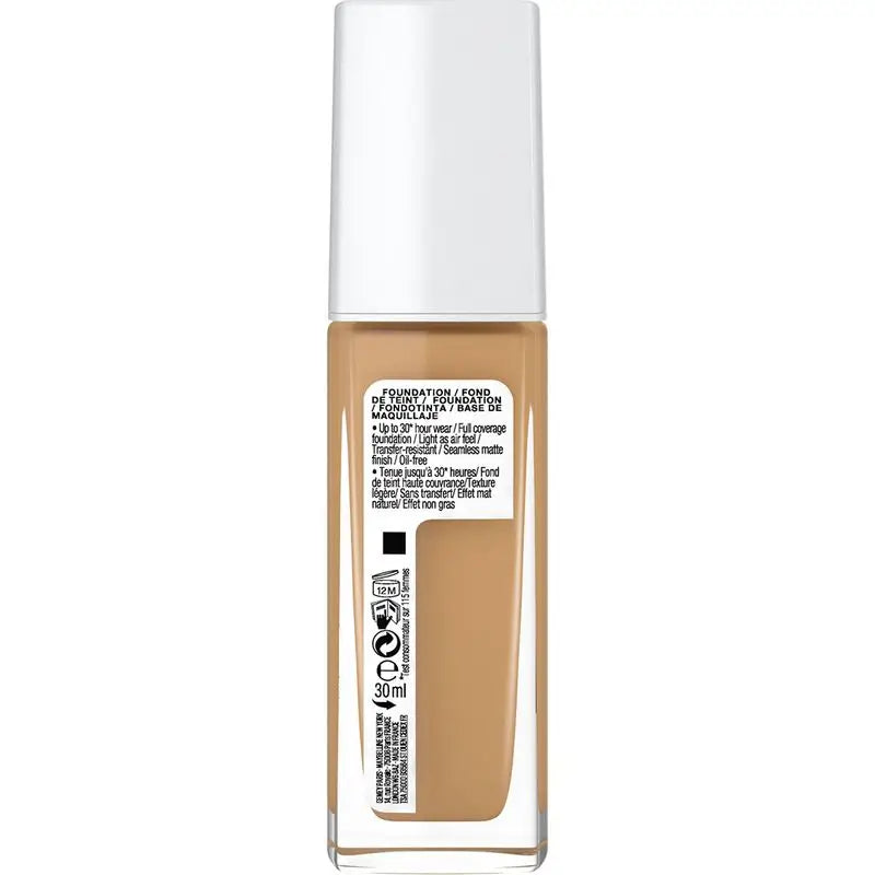 Maybelline New York Superstay Activewear 30H Base de longa duração e alta cobertura. Tonalidade 34 Soft Bronze.