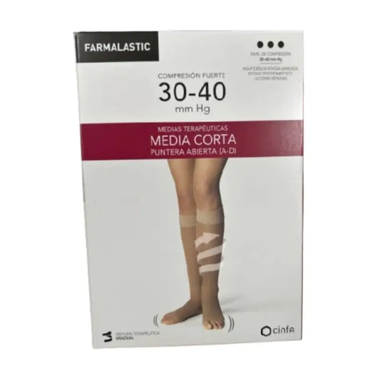 Farmalastic Short Stocking Strong Compression Open Toe Short, Tamanho grande