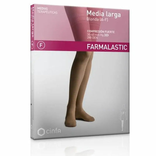 Farmalastic Media Larga Blonda Compresión Fuerte Beige T - Extra Grande