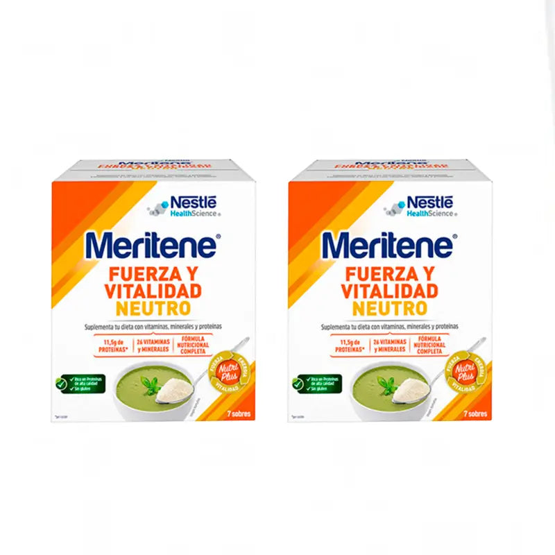 Batido Meritene Strength & Vitality Sabor Neutro 7X2, saquetas de 50g