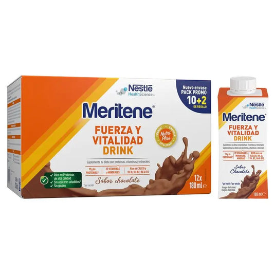 Meritene Strength & Vitality Drink Chocolate, 12x180 ml