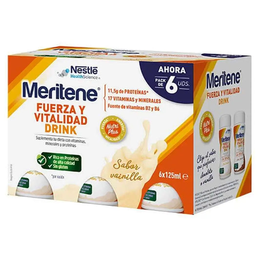 Meritene Fuerza y Vitalidad Drink Sabor Vainilla 6 x 125 ml