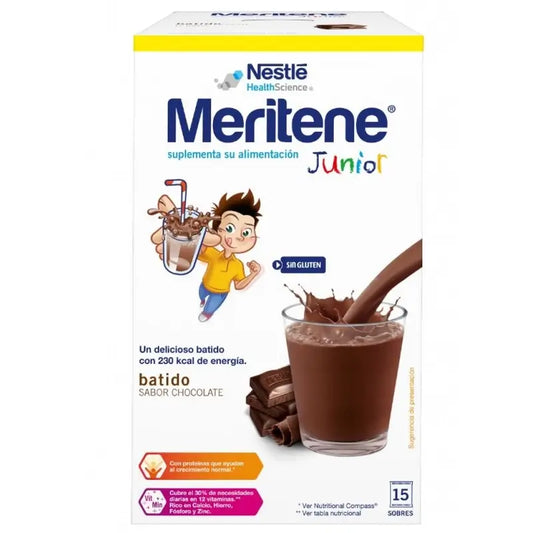 MERITENE JUNIOR BATIDO EM ENVELOPES DE CHOCOLATE 15 UNIDADES