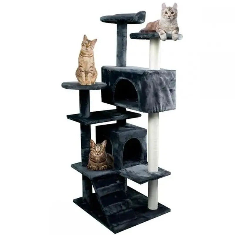 Árvore de arranhar para gatos Mobiclinic Grande 5 alturas 50X50X132 Cm Tico Cinzento