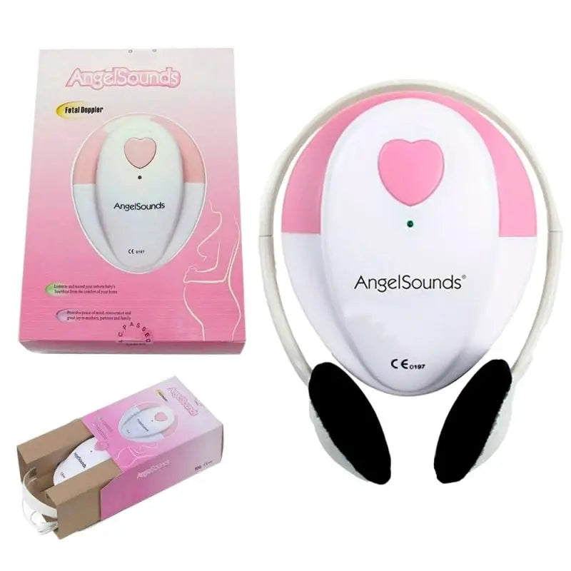 Mobiclinic Detetor Fetal - Capacidade de som - Seguro - Inclui cabo de áudio - Portátil - Individual - Rosa - Angelsounds