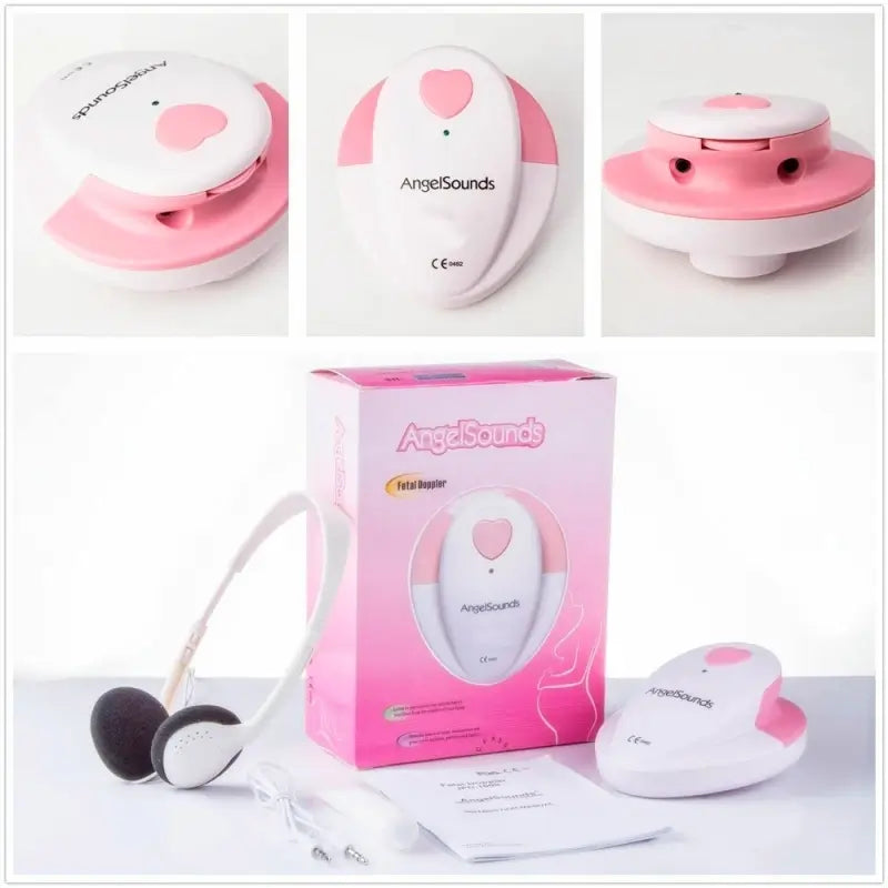 Mobiclinic Detetor Fetal - Capacidade de som - Seguro - Inclui cabo de áudio - Portátil - Individual - Rosa - Angelsounds