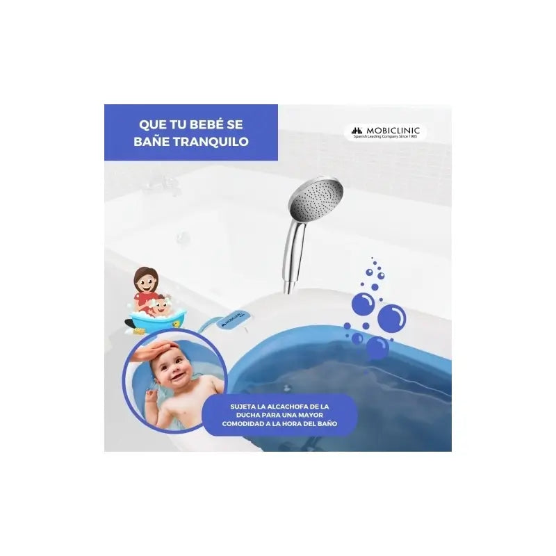 Mobiclinic Baby Bath Pack - Banho para bebés - Dobrável - Antiderrapante - Azul - Termómetro de banho - Sem mercúrio