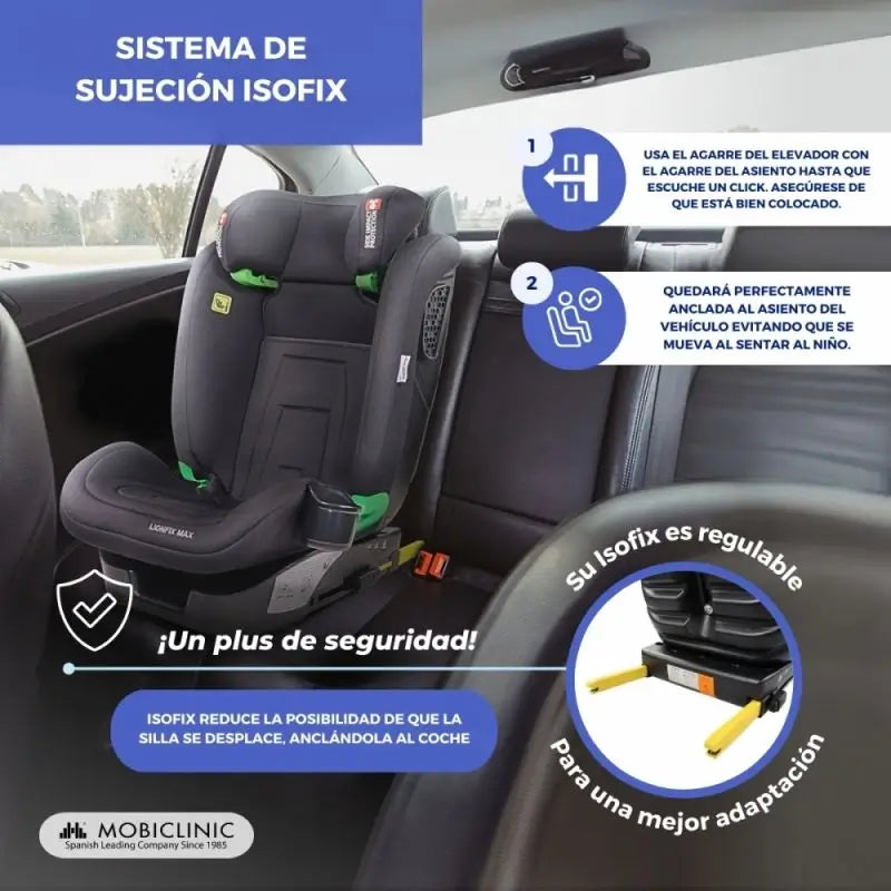 Mobiclinic Cadeira auto Lionfix Max 100-150 Cm Preto