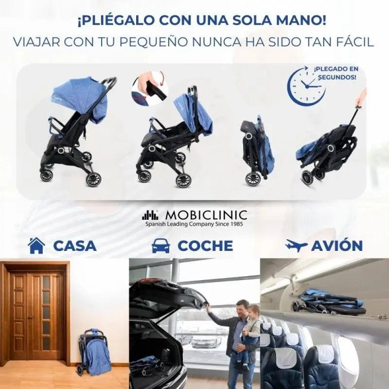 Mobiclinic Elefant Carrinho de Passeio Dobrável 15 Kg Azul