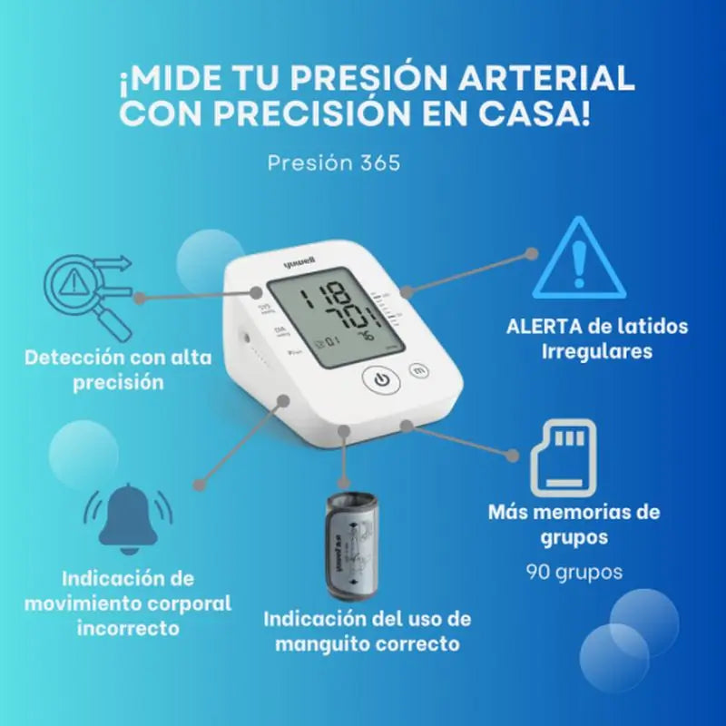 Mobiclinic Aparelho de medição de tensão arterial digital automático com memória, braço, YE660D Branco, 1 unidade