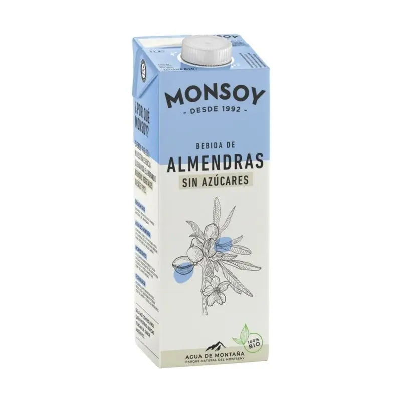 Monsoy Bebida vegetal de amêndoa biológica 1Lt 6Pcs.