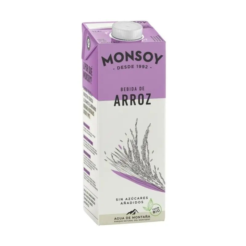 Bebida vegetal de arroz Monsoy 1Lt 6Pcs Bio