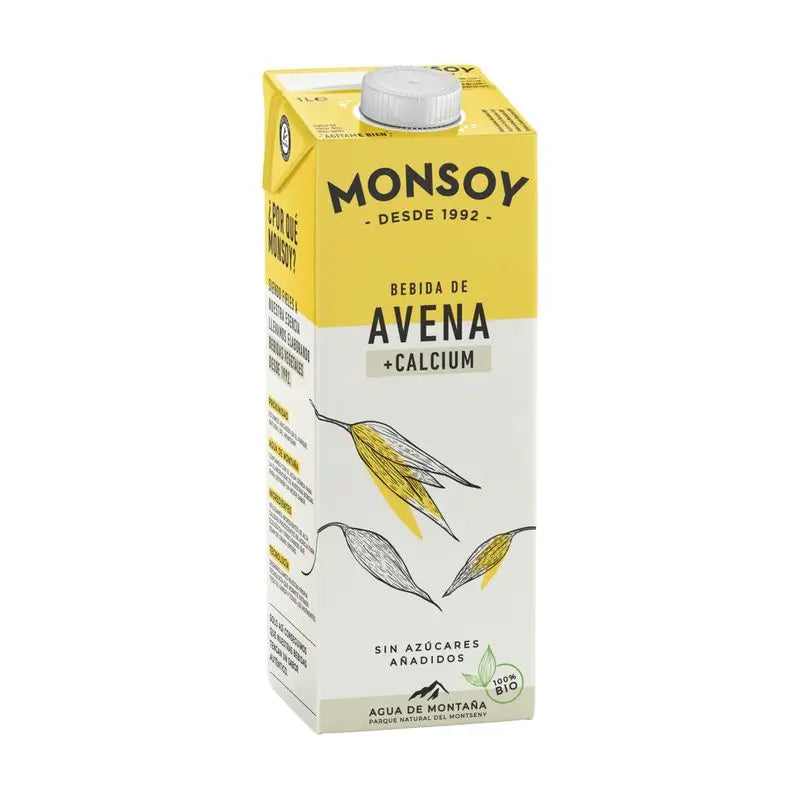 Monsoy Bebida Vegetal de Aveia com Cálcio 1Lt 6Pcs. Bio