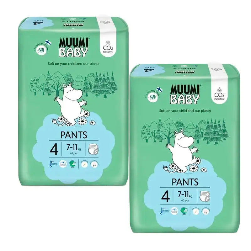 Fraldas de Treino para Bebés Moomin Tamanho 4 , 2 x 40 pcs.