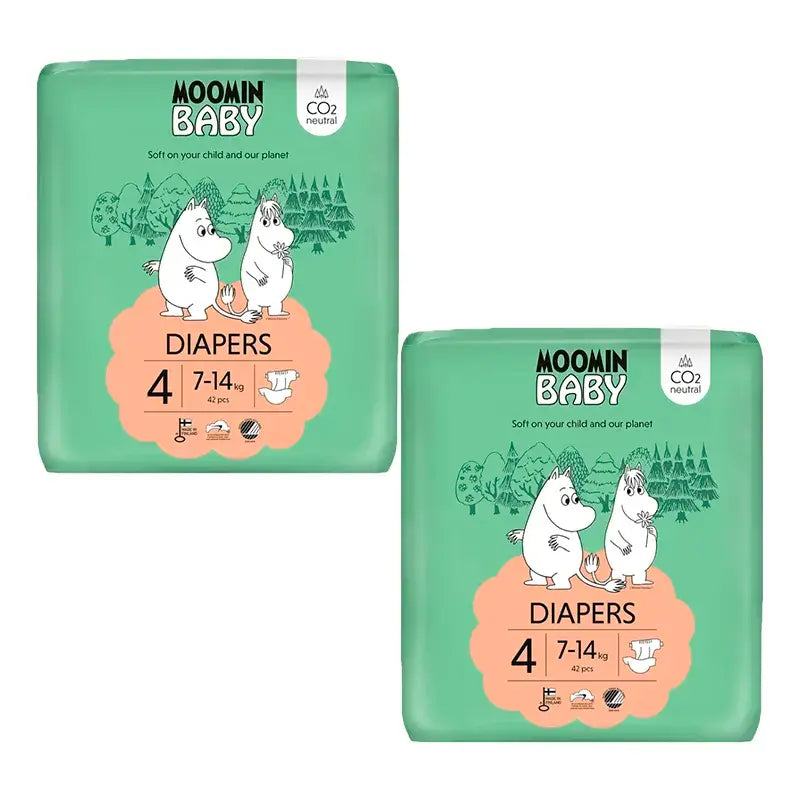 Fraldas de bebé Moomin Tamanho 4 , 2 x 42 unidades