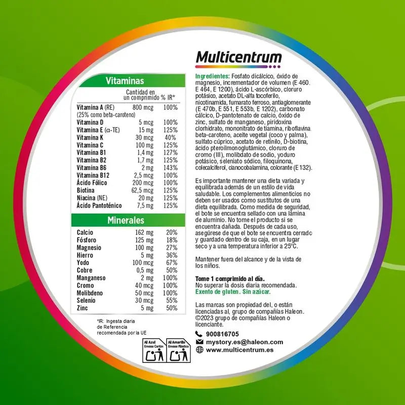 Suplemento Alimentar Multivitamínico Multicentrum para Adultos, 30 comprimidos