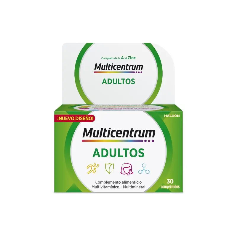 Suplemento Alimentar Multivitamínico Multicentrum para Adultos, 30 comprimidos