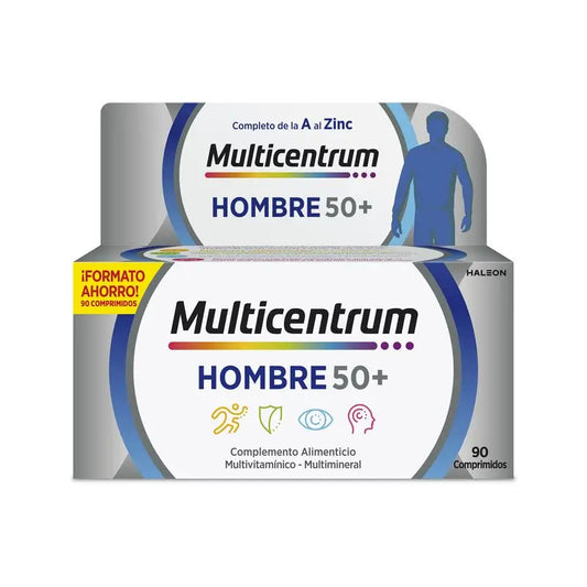 Multicentrum Man 50+ Suplemento alimentar multivitamínico, 90 comprimidos