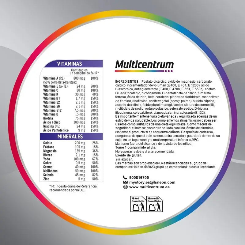 Multicentrum dos Homens 50+ Multivitamínico, 30 Comprimidos