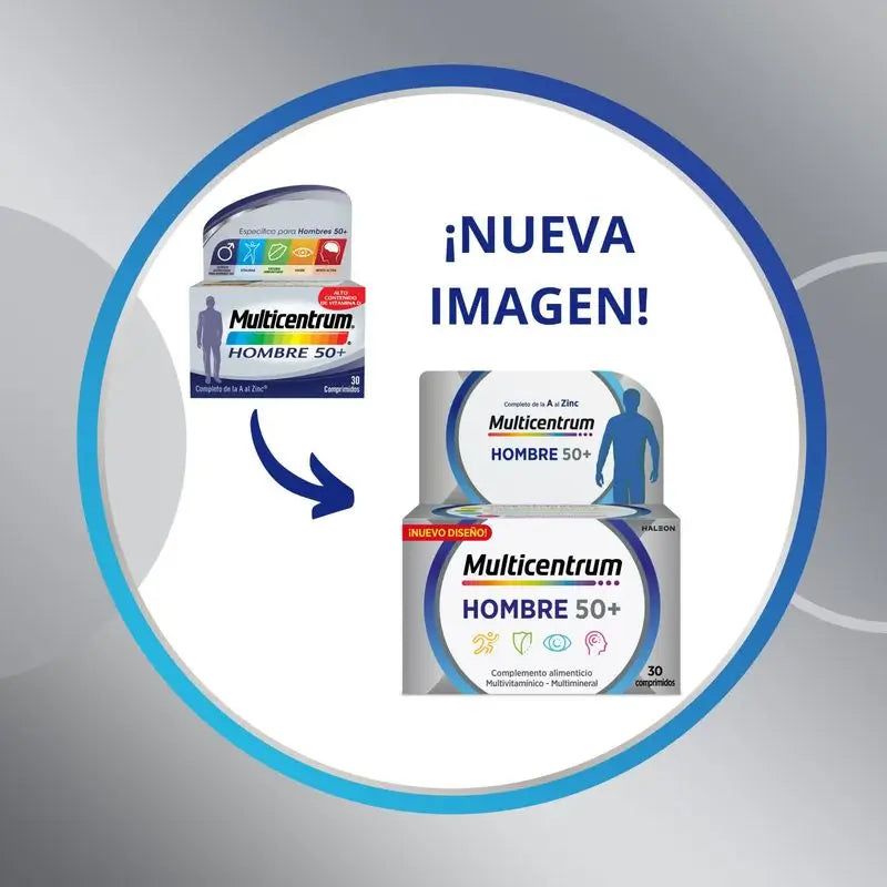 Multicentrum dos Homens 50+ Multivitamínico, 30 Comprimidos