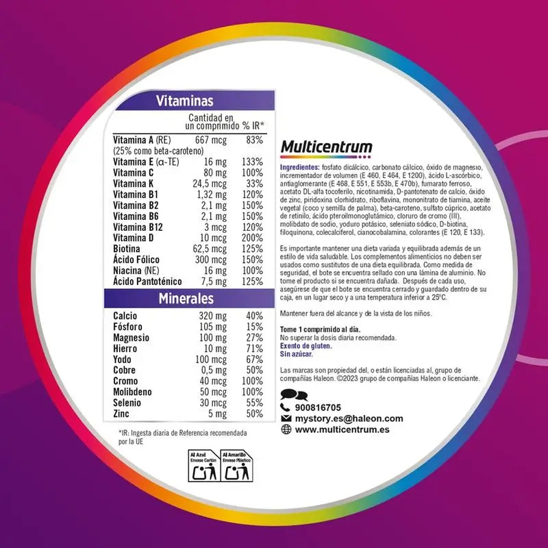 Suplemento Alimentar Multivitamínico Multicentrum Mulher, 90 Comprimidos