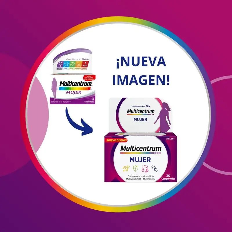 Suplemento Alimentar Multivitamínico Multicentrum Mulher, 90 Comprimidos