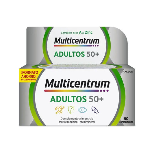 Multicentrum Adults 50+ Suplemento alimentar multivitamínico para adultos com mais de 50 anos, 90 comprimidos